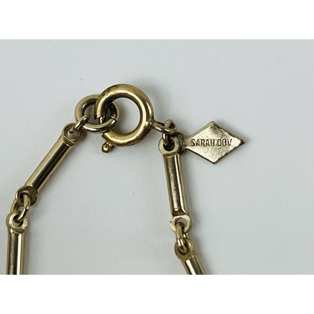 Vintage Snow Ball Textured Sarah Coventry Lariat Necklace White Bead Dangle Link - Picture 7 of 12